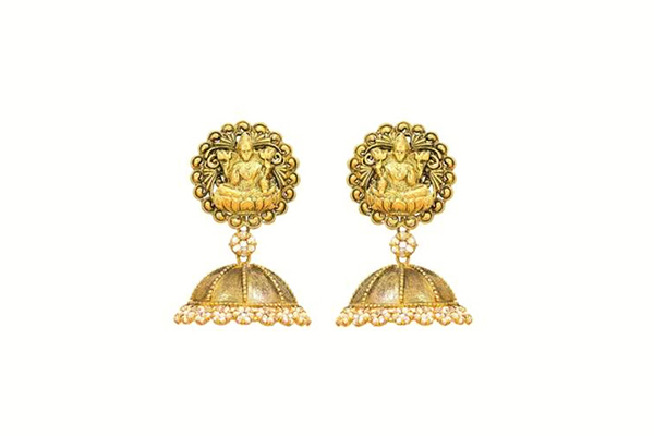 Padmahasta Jhumkas Gold Jewellery Design